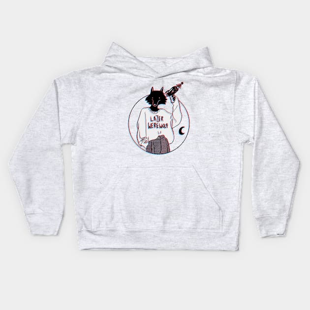 LAZER WOLF Kids Hoodie by LegendDerry